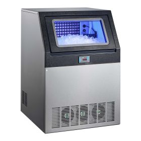 Commercial Ice Maker Machine, 440 lbs/24h with 85 lbs Storage Capacity, Built-in/Freestanding/Under Counter