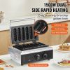 Commercial Waffle Stick Maker, 6PCS 1500W Waffle Baker Machine, Non-Stick Stainless Steel Corn Hot Dog Waffle Iron with Temp and Time Control, Handle