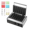 Commercial Waffle Stick Maker, 6PCS 1500W Waffle Baker Machine, Non-Stick Stainless Steel Corn Hot Dog Waffle Iron with Temp and Time Control, Handle